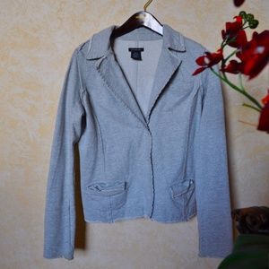 NWOT Grey Sporty Soft Cotton Casual Blazer Jacket